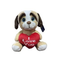 Halley Oyuncak Mavi Gözlü Kalpli Köpek PL62253 25 Cm