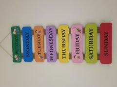 Haftanın Günleri Ahşap Pano İngilizce