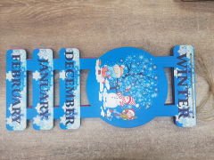 Ahşap Dört Mevsim ve Aylar Set Mevsimler Pano İngilizce