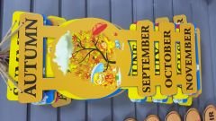 Ahşap Dört Mevsim ve Aylar Set Mevsimler Pano İngilizce