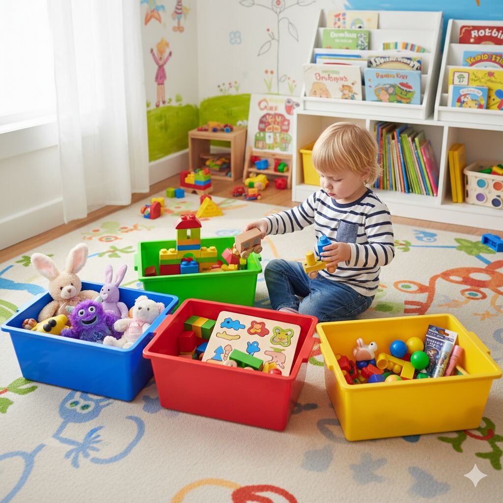 Renkli Oyuncak Kutusu 8,5 lt 5 Renk Seçeneği