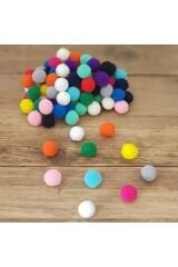 20mm Renkli Karışık Yumuşak Ponpon Peluş 100 Adet