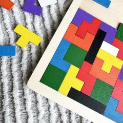 Ahşap Tetris Renkli Parçalı Lüks İthal