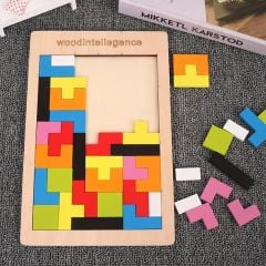 Ahşap Tetris Renkli Parçalı Lüks İthal