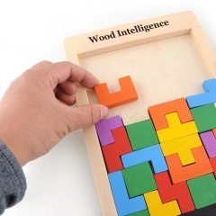 Ahşap Tetris Renkli Parçalı Lüks İthal