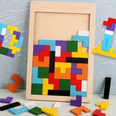 Ahşap Tetris Renkli Parçalı Lüks İthal