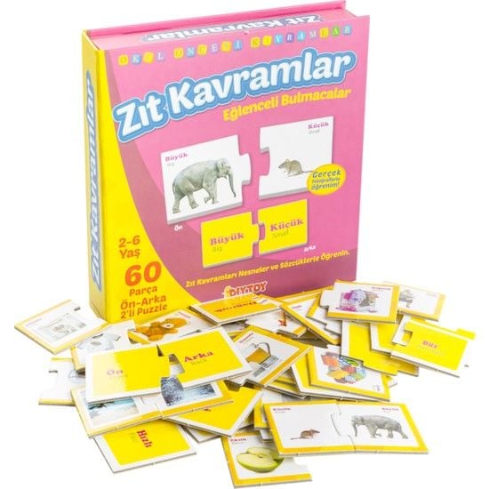 Zıt Kavramlar 60 Parça  İkili Puzzle