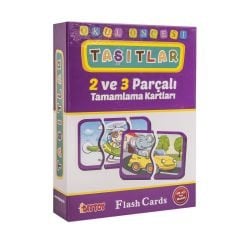  2 ve 3 Parçalı Taşıt Tamamlama Flash Kart 