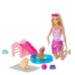 JBF35 Barbie Köpekçikle Havuz Partisi Oyun Seti