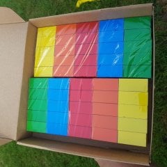 Ahşap Domino Oyunu Renkli 100 Parça