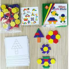 125 Parça Ahşap Blok Puzzle Yönerge Kartlı