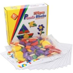 125 Parça Ahşap Blok Puzzle Yönerge Kartlı
