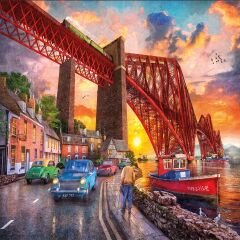 22039 PUZZLE 1500 FORTH BRİDGE AT SUNSET LİFE UNDER THE BRİDGE