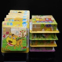 Ahşap Küp Puzzle Oyunu 9 Parça