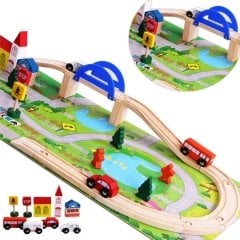 40 Parça Ahşap Araba Yolu Seti