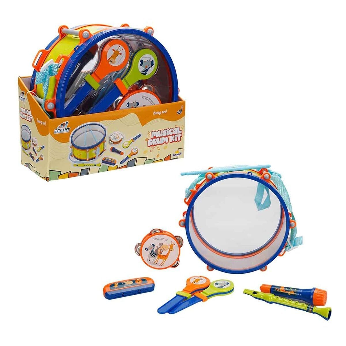 4254 SUN-RST-ECH-MÜZİK SET DAVUL 2MARAKAS TEF FLÜT MİKROFON 2BAGET MIZIKA