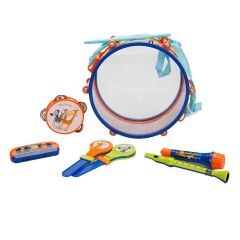 4254 SUN-RST-ECH-MÜZİK SET DAVUL 2MARAKAS TEF FLÜT MİKROFON 2BAGET MIZIKA