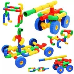 Plastik Tekerlekli Boru Ve Dirsekler Lego 72 Parça
