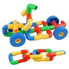 Plastik Tekerlekli Boru Ve Dirsekler Lego 72 Parça