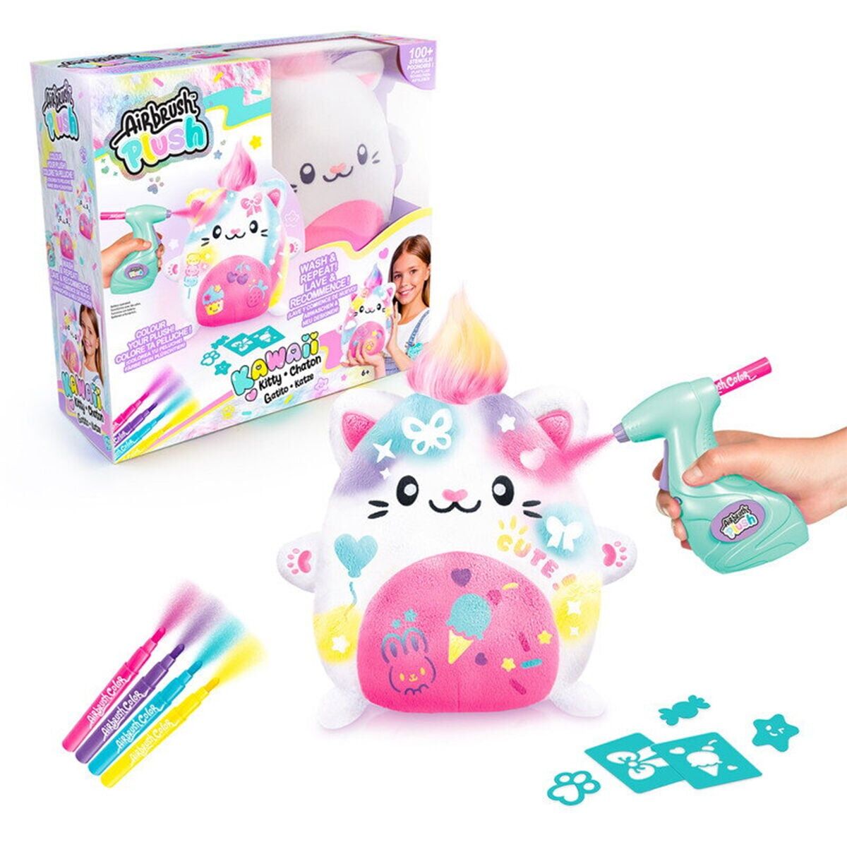45574 SUN-CNL-HOBİ SET AIRBRUSH PELUŞ KAWAII KITTY