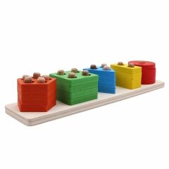Ahşap Beşli Geometrik Şekiller İthal Ürün 20 Parça