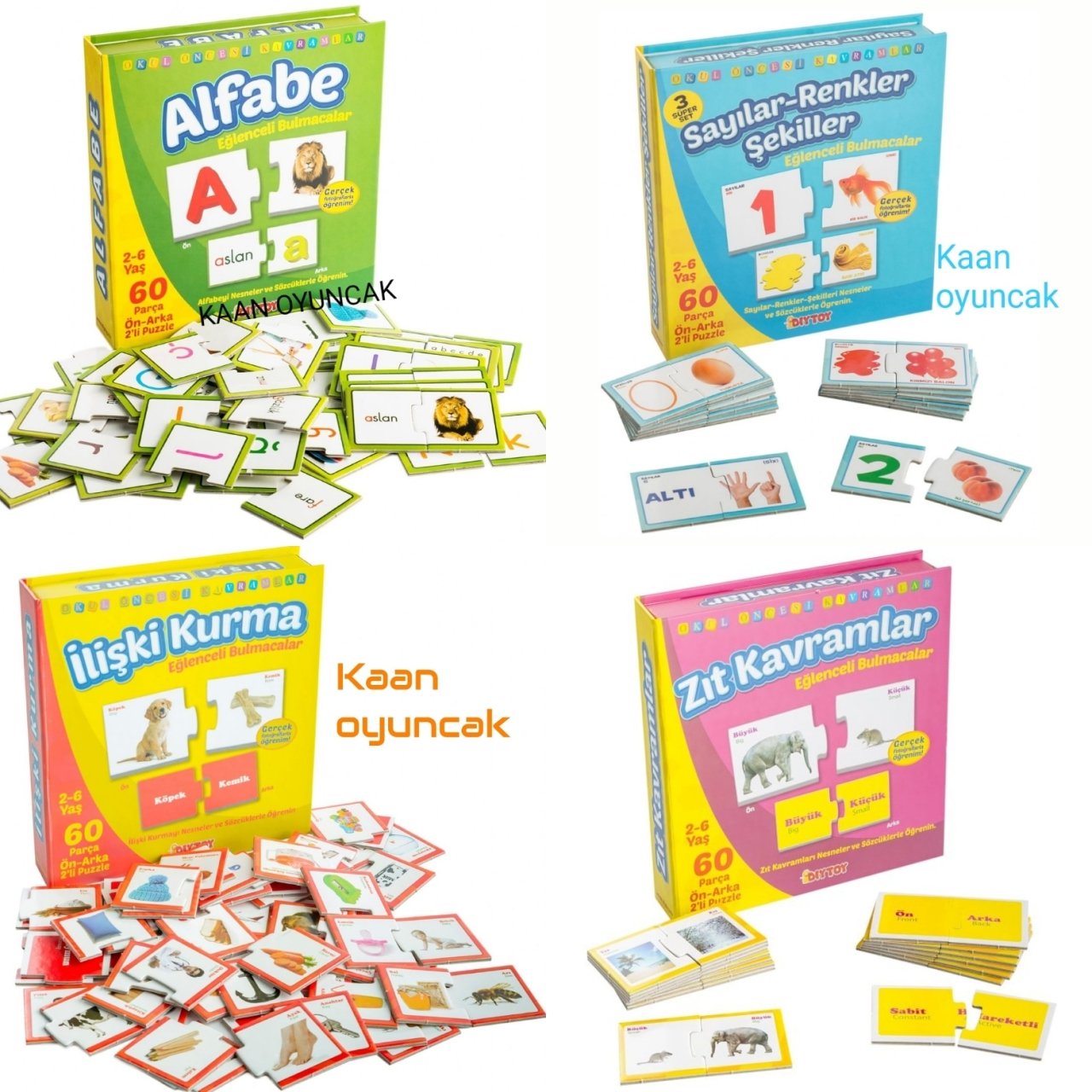 Dörtlü 60 Parça Puzzle Set (2-6 Yaş) DIYTOY