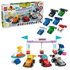 10445 Lego Duplo F1 Takımı Yarış Arabaları ve Sürücüleri 70  parça +2aş