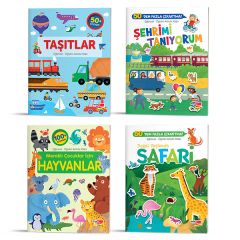 Eğlenceli-Öğretici Aktivite Kitabı 4'lü Set (Çıkartmalı)
