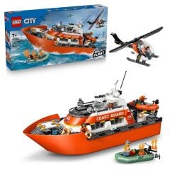 60504 Lego City Sahil Güvenlik Kurtarma Botu ve Helikopteri 742 parça +7 yaş