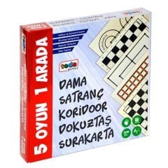 5 Oyun 1 Arada (Dama, Satranç, Koridor ,Dokuztaş, Surakarta)