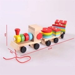 Ahşap Geometrik Şekilli Tren