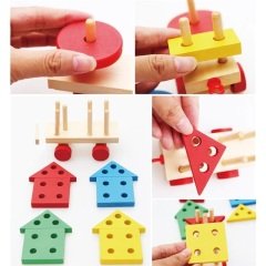 Ahşap Geometrik Şekilli Tren