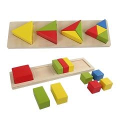 Büyük Boy Geometrik Bütünleme Oyunu Üçlü Lüx Model Dikdörtgen