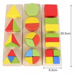Büyük Boy Geometrik Bütünleme Oyunu Üçlü Lüx Model Dikdörtgen