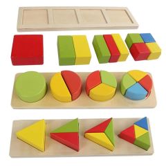 Büyük Boy Geometrik Bütünleme Oyunu Üçlü Lüx Model Dikdörtgen