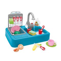 Modern Mutfak Çeşmeli Lavabo Set Mutfak Oyuncak Seti MAVİ