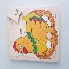 Kat Kat Tavuk Gelişim Puzzle Ahşap