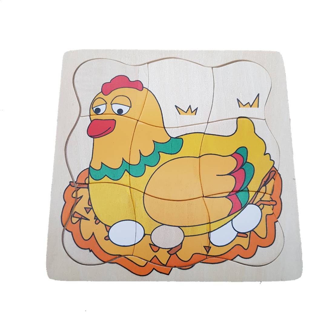 Kat Kat Tavuk Gelişim Puzzle Ahşap