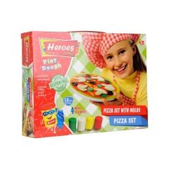 Oyun Hamuru Seti Pizza Kalıplı 4 Farklı Renk 18 Parça