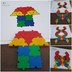 Eğitici Puzzle Oyunu Kitapçıklı 30 Parça 4 Renk