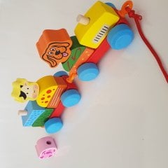 Ahşap Tren (Resimli  Blok Dizmeli )
