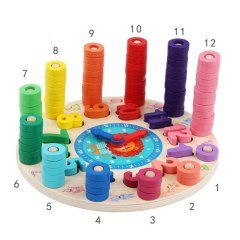 Ahşap Logaritmik Saat Sayı Halkalı 26 cm Çap