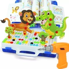 3D Eğitici Matkap Seti Hayvanlar  Puzzle