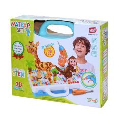 3D Eğitici Matkap Seti Hayvanlar  Puzzle
