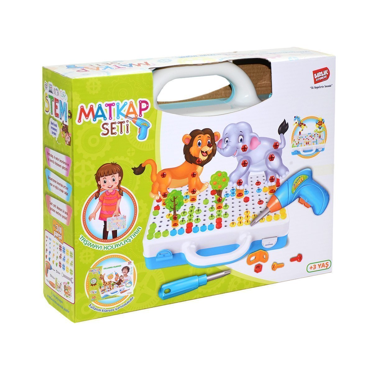 3D Eğitici Matkap Seti Hayvanlar  Puzzle