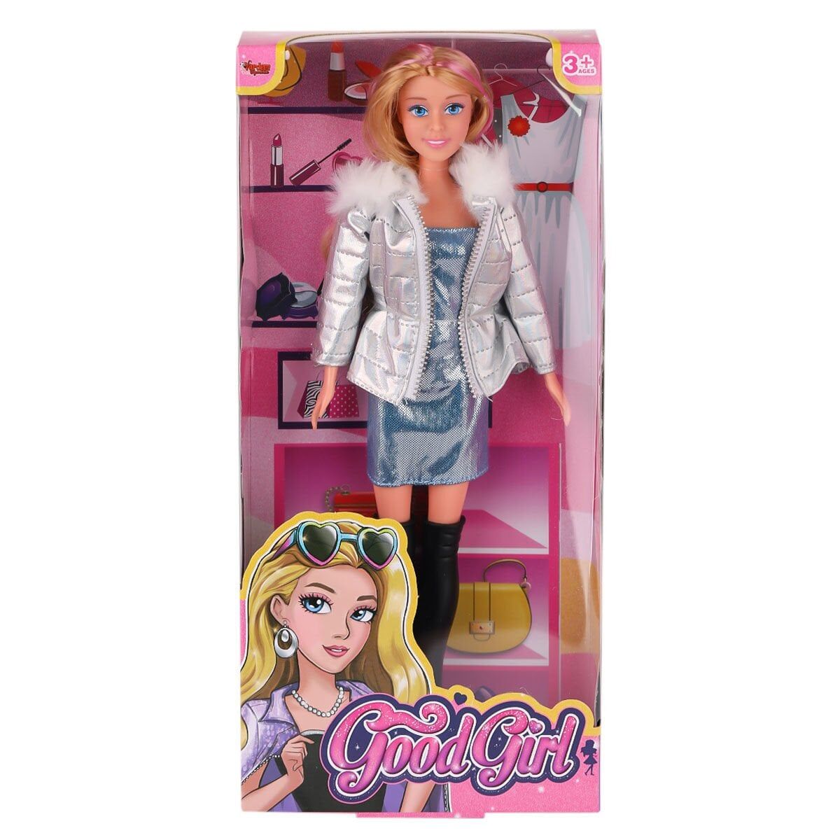 WG-66770 Parlak Elbiseli Ceketli Bebek 29 cm -Vardem