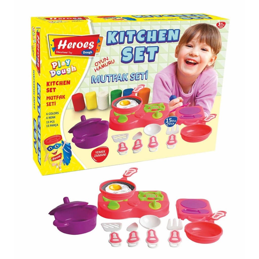 Oyun Hamuru Seti Kitchen Set 15 Parça 6 Renk