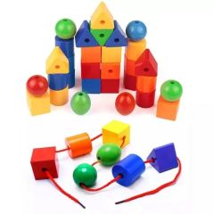 60 Parça Ipe Boncuk Dizme Oyunu Geometrik Şekiller Renk Algı Beceri Eğitici Oyuncak