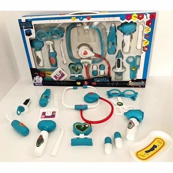 15 Parça Eğitici Doktor Seti mavi
