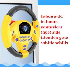 Babycim 360 Dönen Sesli Direksiyon 8 Farklı Araç Sesi